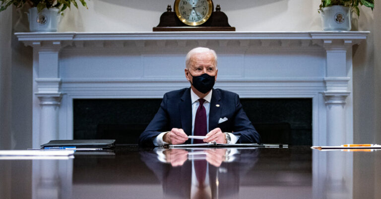 Biden Presses Financial Support Plan, Rejecting Inflation Fears