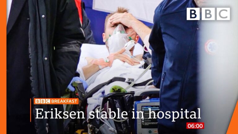 Christian Eriksen: Denmark midfielder ‘awake’ after collapsing on pitch
