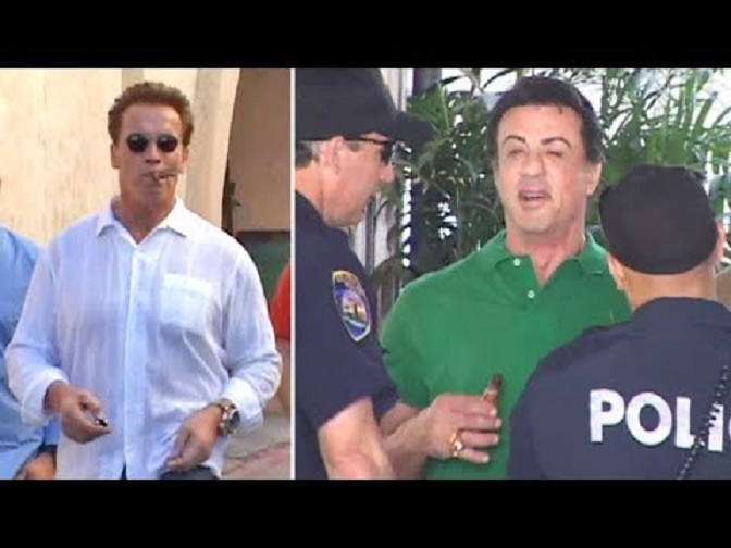 Sly Stallone Swarmed By Cops After Lunch With Arnold Schwarzenegger