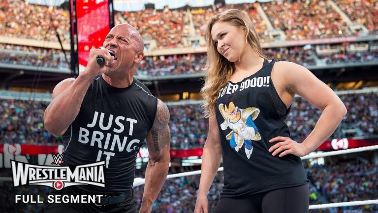 FULL SEGMENT – The Rock and Ronda Rousey confront The Authority: WrestleMania 31