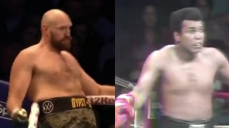 Tyson Fury tries the Ali “Rope a Dope” move