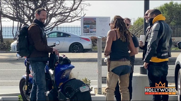 Keanu Reeves talking to fans about his ‘ARCH Motorcycle’ for 3 Minutes Straight in Malibu