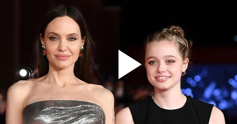 Angelina Jolie twins with daughter Shiloh Jolie-Pitt in a black outfit at concert in Rome. Watch