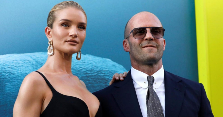 Jason Statham jokes about sneaking son, 1, into shark horror film as he hits red carpet