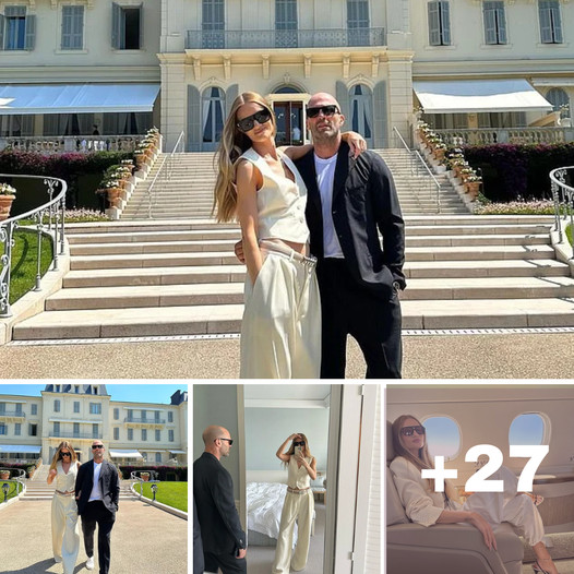 Rosie Huntington-Whiteley exudes glamour as she offers a tantalizing glimpse into the Cannes Film Festival alongside her husband, Jason Statham.