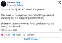 Musk explodes over Trump’s ‘pork-filled’ spending bill