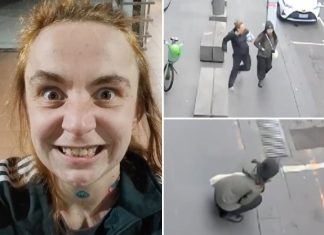 Chilling video shows female sushi chef being stabbed by a homeless woman while walking to work Chilling video shows female sushi chef being stabbed by a homeless woman while walking to work - featured image