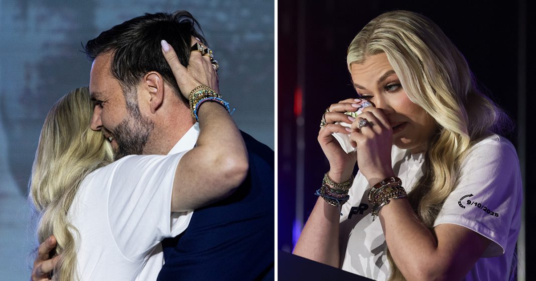 Erika Kirk reveals what JD Vance whispered in her ear during ‘inappropriate’ hug - featured image