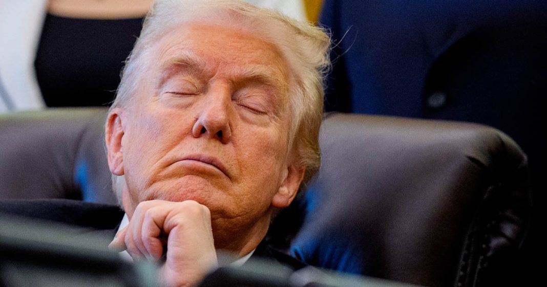 Trump claims he’s ‘not a sleeper’ despite being seen ‘passed out’ in chair during meeting - featured image