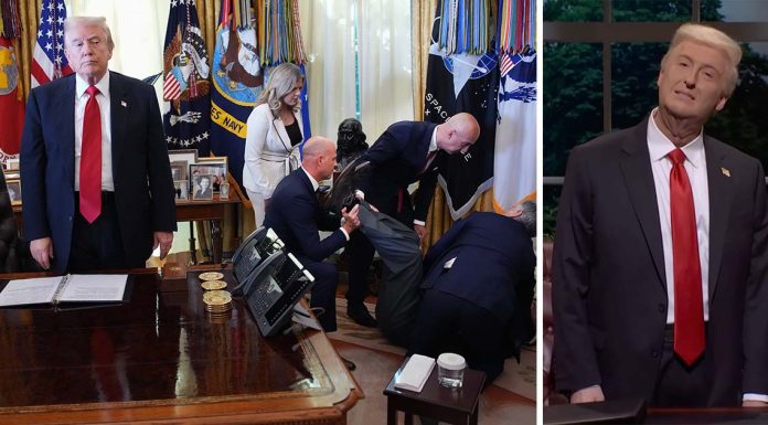 SNL mocks Trump’s bizarre reaction as man collapses during Oval Office press conference SNL mocks Trump’s bizarre reaction as man collapses during Oval Office press conference - featured image