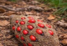 Mystery Object in the Yard: A Fuzzy Cone with Bright Red Berries Mystery Object in the Yard: A Fuzzy Cone with Bright Red Berries - featured image