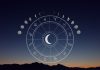 FROM SEPTEMBER TO DECEMBER: The Big Fall Horoscope Reveals What’s Coming Crescent moon surrounded by glowing zodiac symbols above a dark horizon under a deep blue night sky