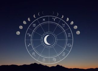 FROM SEPTEMBER TO DECEMBER: The Big Fall Horoscope Reveals What’s Coming Crescent moon surrounded by glowing zodiac symbols above a dark horizon under a deep blue night sky