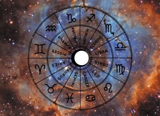 YOUR LOVE LIFE IS ABOUT TO CHANGE: A Major Romantic Surprise Is Coming Within 10 Days Glowing zodiac wheel with astrological symbols surrounded by swirling blue and orange cosmic energy