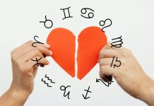 September Begins With a New Chapter for Every Zodiac Sign Two hands tearing a red paper heart in half with zodiac symbols around it on a light background