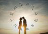 Daily Horoscope for September 9, 2026: This Will Be a Truly Magical Day Silhouetted couple standing together beneath floating zodiac symbols and soft golden light