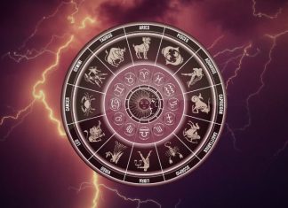 2026 Is Far From Over: Here’s What the Rest of the Year Has in Store for Your Zodiac Sign Glowing zodiac wheel with astrological symbols surrounded by purple lightning and cosmic energy