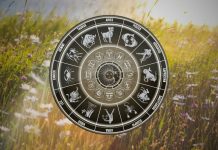 The Tension Is About to Explode — Someone Will Finally Reveal Who They Really Are Glowing zodiac wheel with astrological symbols above a dramatic landscape with warm golden light