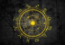 Your Future Won’t Stay a Secret: This Is What’s Coming Next Glowing golden zodiac wheel with astrological symbols and bright celestial energy on a dark textured background