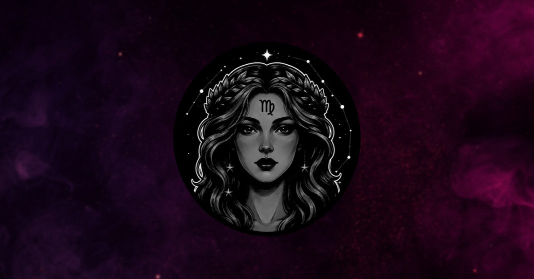 Virgo zodiac sign and three tarot cards revealing love, money, and destiny